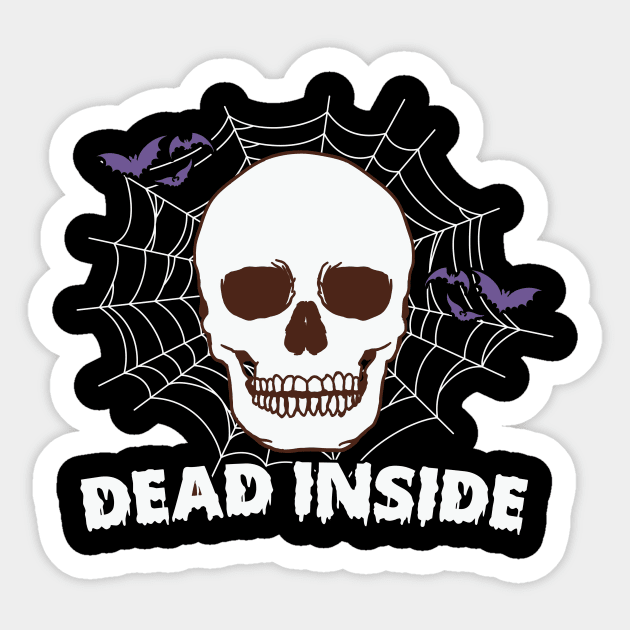 Dead Inside Funny skeleton Sticker by ReeseClaybro